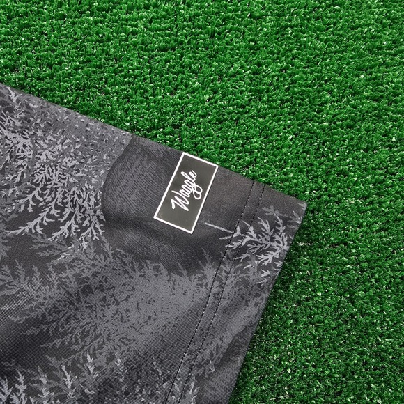 Waggle Ursa Major Polo Shirt Mens Large Black Bear Print Golf Performance AOP - Picture 3 of 7